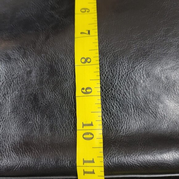 Banana Republic Black Leather Zip-Top Crossbody Satchel Bag | Soft | 9"x11" - Picture 9 of 9